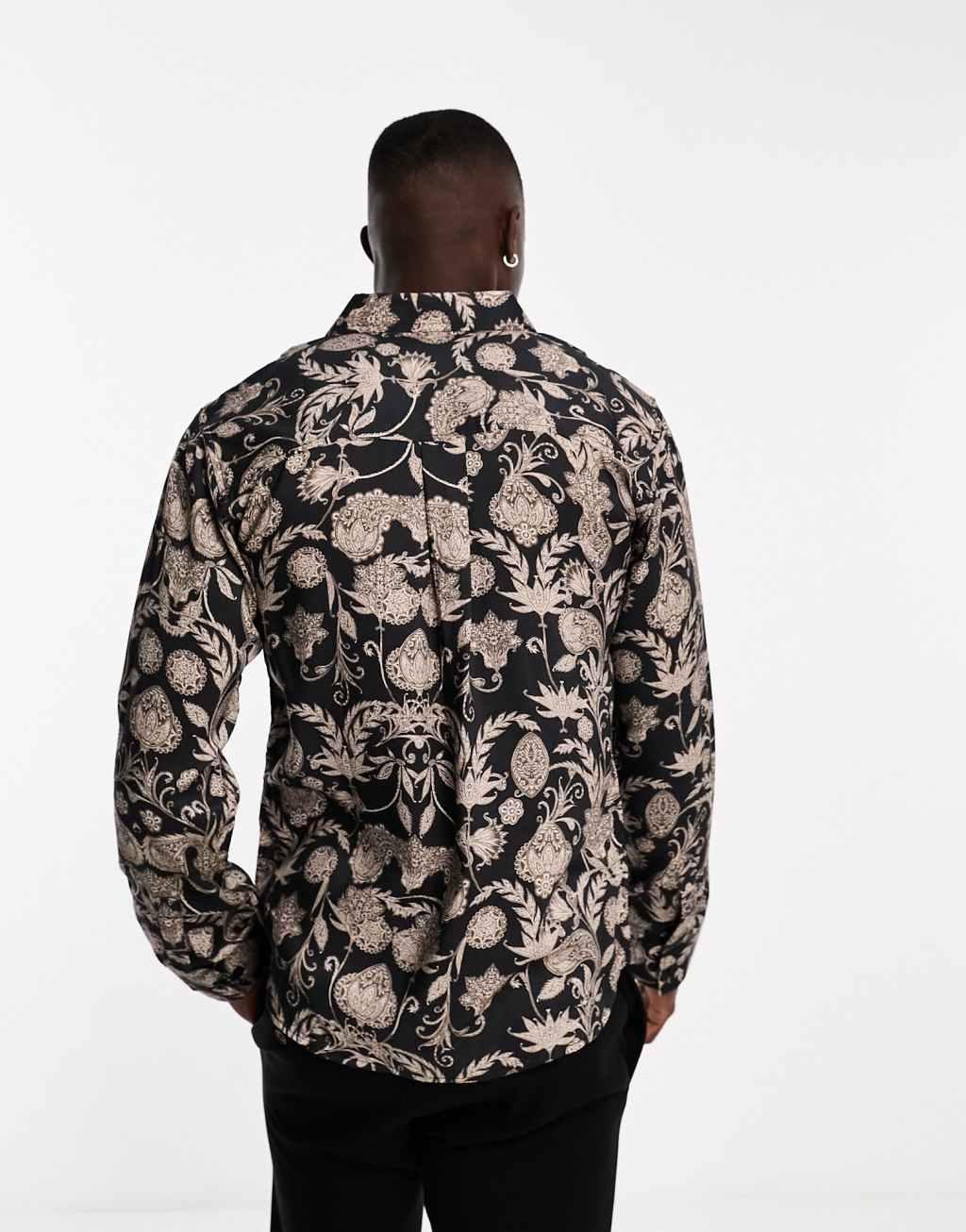 Harry Brown revere short sleeve loose fit floral print shirt Product Image