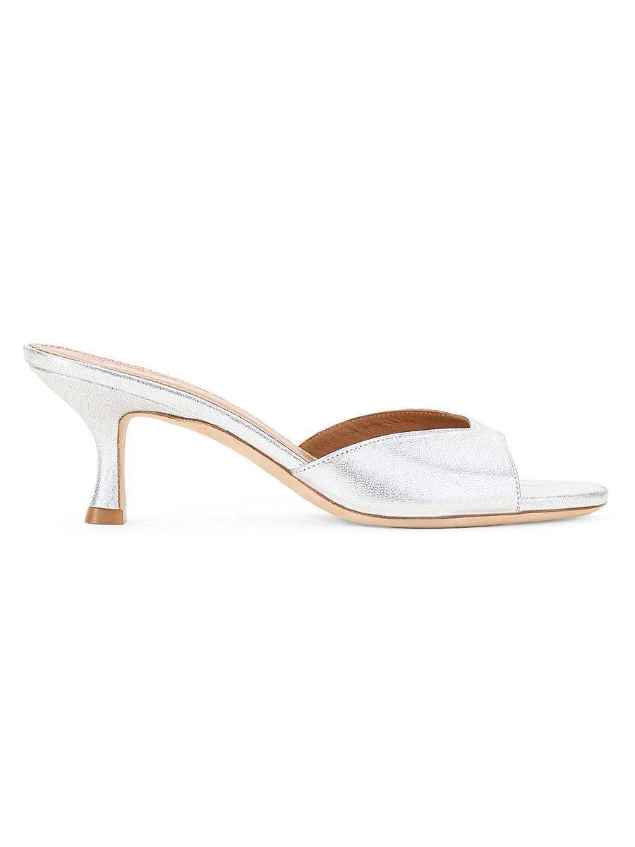 Womens Brigitte 55MM Metallic Leather Mule Sandals Product Image
