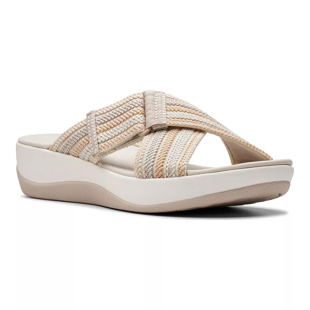 Clarks® Cloudsteppers Arla Wave Women's Slide Sandals, Size: 7.5, Black Combi Product Image