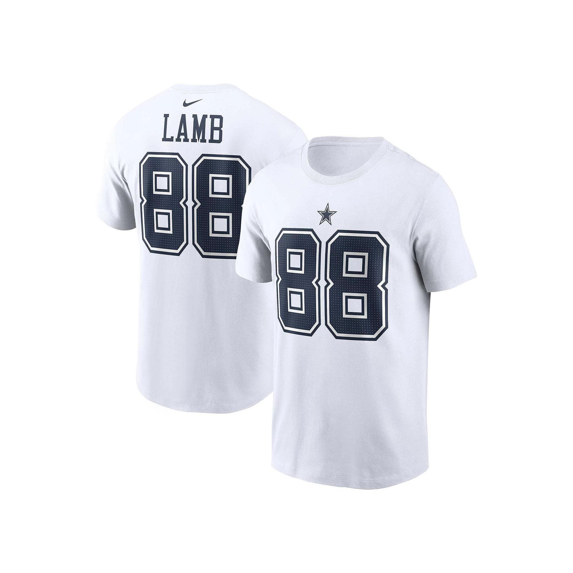 Men's Nike CeeDee Lamb White Dallas Cowboys Player Name & Number T-Shirt, Size: Medium Product Image
