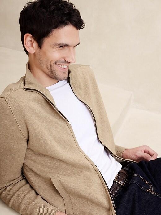 Cotton Slub Sweater Jacket Product Image