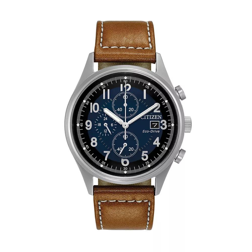 Citizen Eco-Drive Men's Chandler Leather Watch - CA0621-05L, Size: Large, Brown Product Image