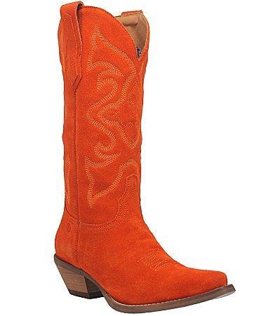 Dingo Out West Women's Suede Cowgirl Boots, Size: 8.5, Orange Product Image