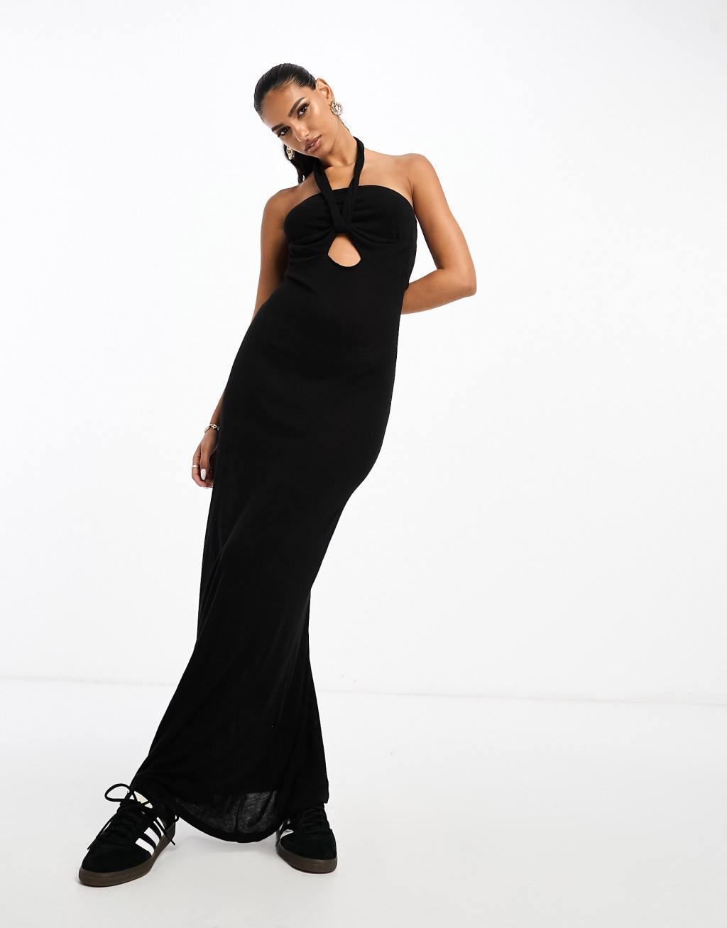 ASOS DESIGN halter strap cut out midi dress Product Image