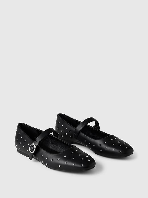 Studded Vegan Leather Ballet Flats Product Image