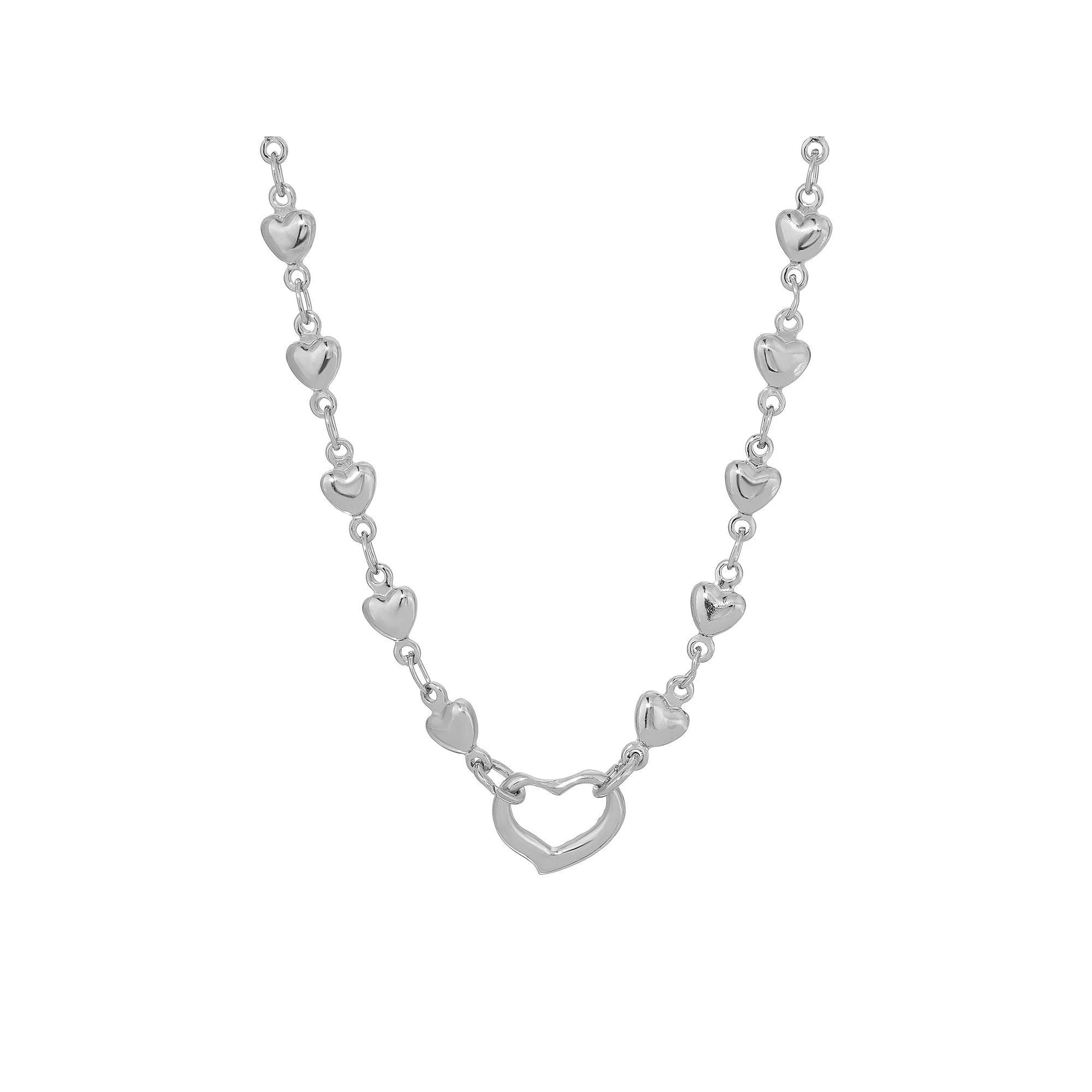 1928 Heart Chain Charm Holder, Womens, Silver Product Image