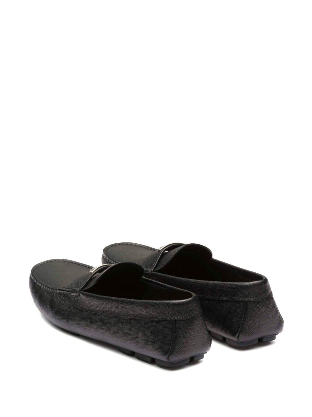triangle-logo leather loafers Product Image