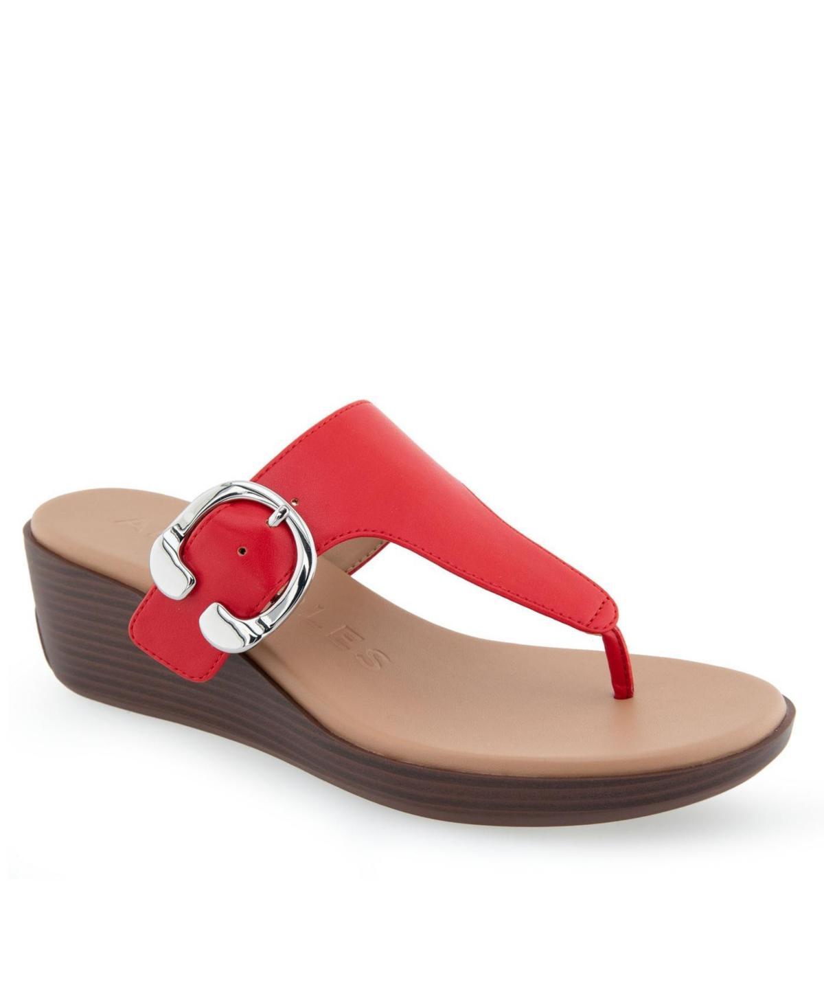 Aerosoles Izola Women's Wedge Sandals, Size: 7.5, Black Pu Product Image