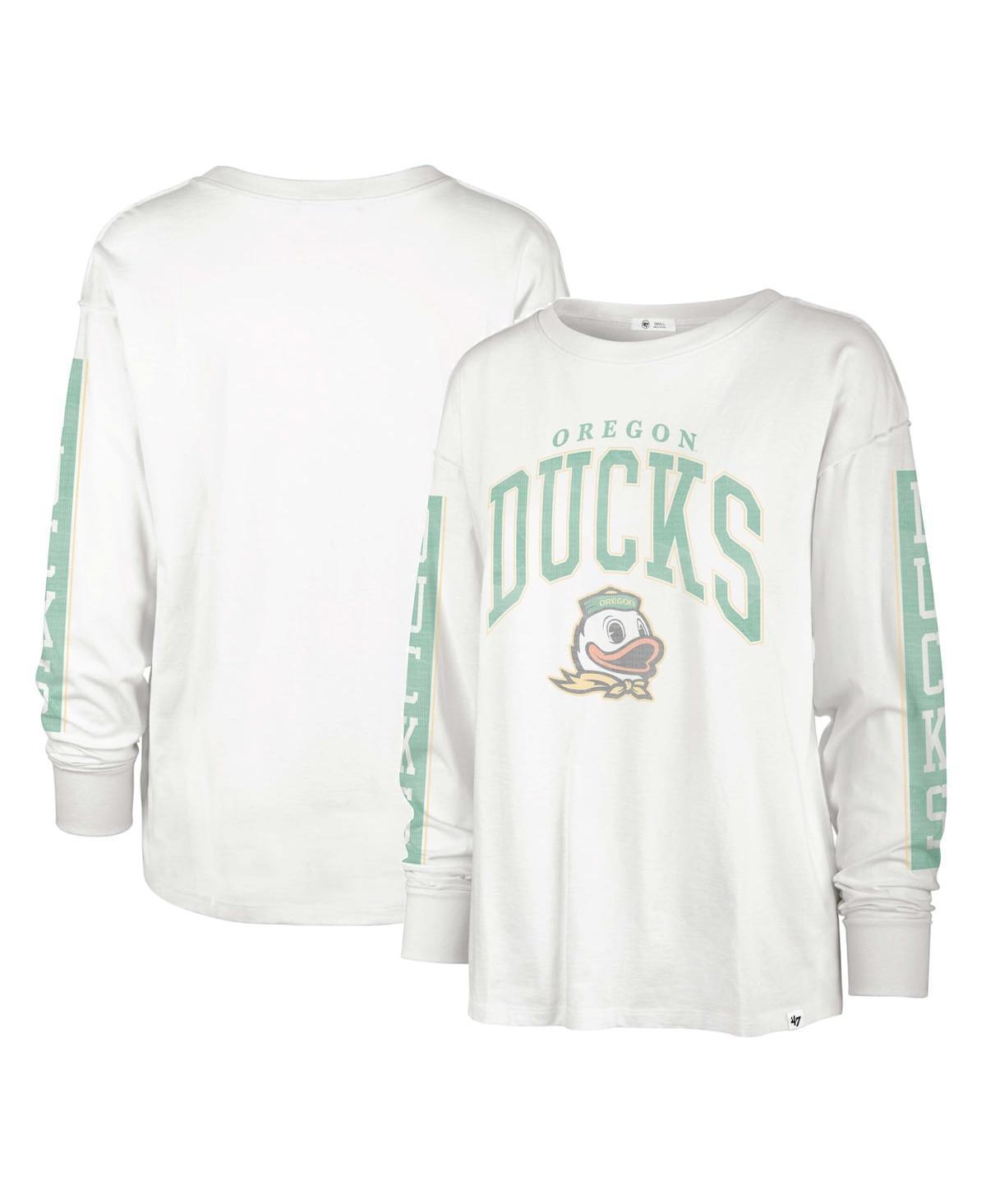 Women's '47 White Oregon Ducks Statement SOA 3-Hit Long Sleeve T-Shirt, Size: Medium Product Image