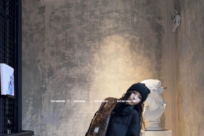 Stand-Collar Long Puffer Coat Product Image