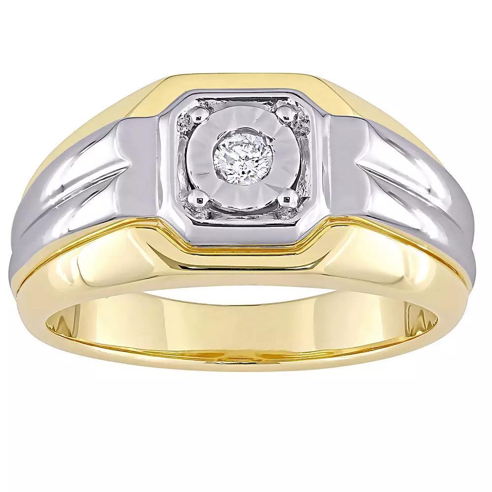 Stella Grace Mens Two Tone Sterling Silver 1/10 Carat T.W. Diamond Fashion Ring Product Image