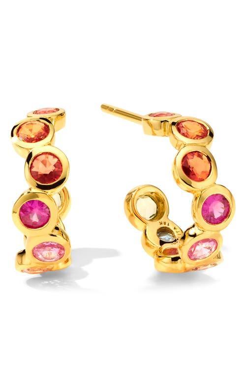 18K Starlet Huggie Earrings with Rainbow Sapphires Product Image