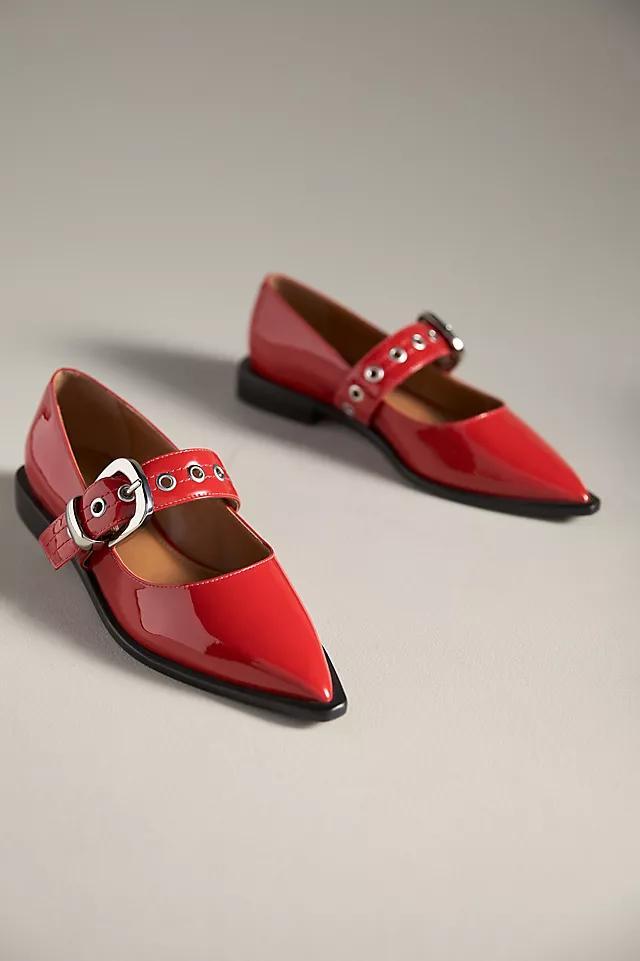 Maeve Pointed-Toe Moto Mary Jane Flats Product Image