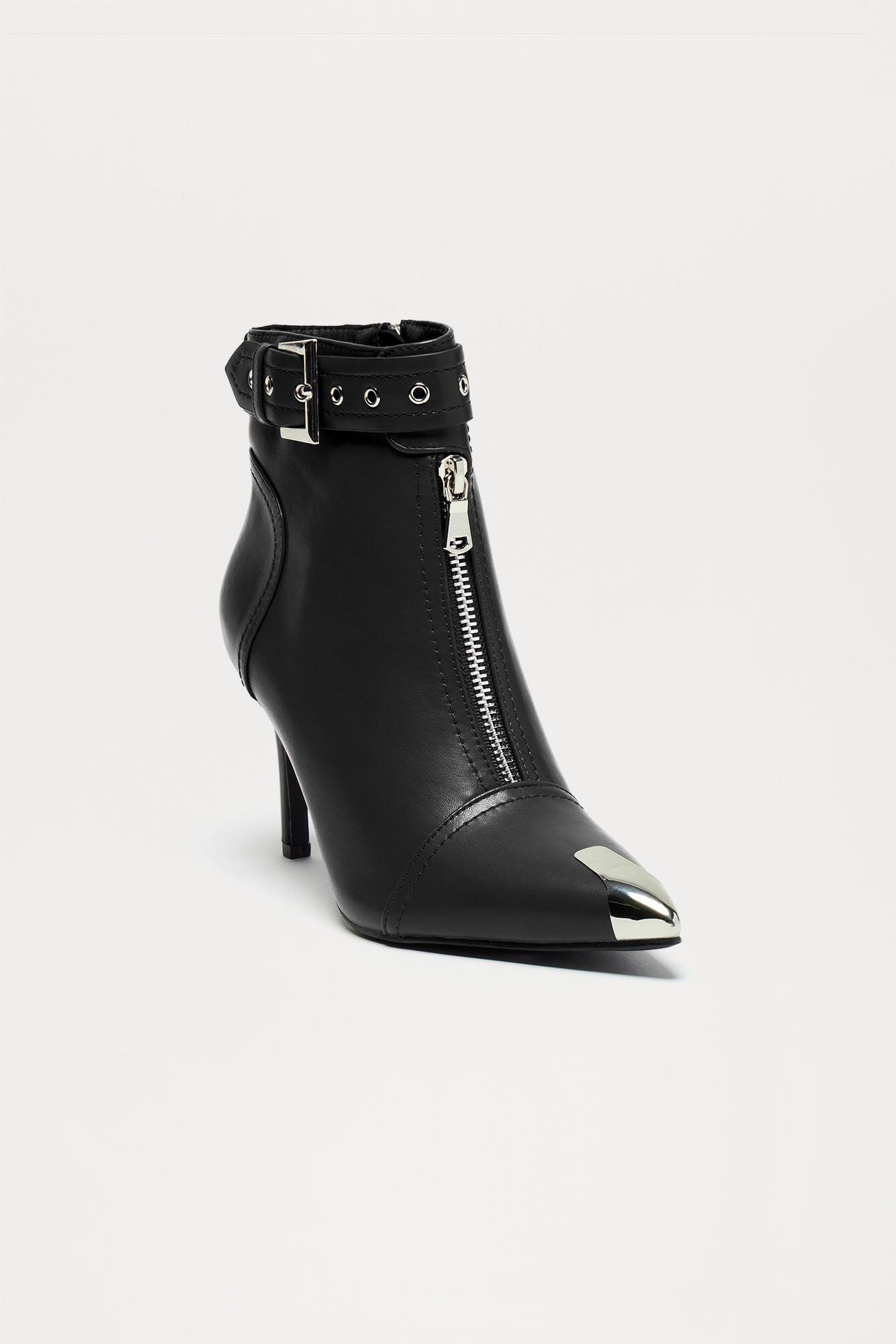 Never Tone Down Buckle Booties - Black Product Image