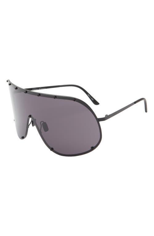 RICK OWENS Shied Sunglasses In Black Temple/black Lens Product Image