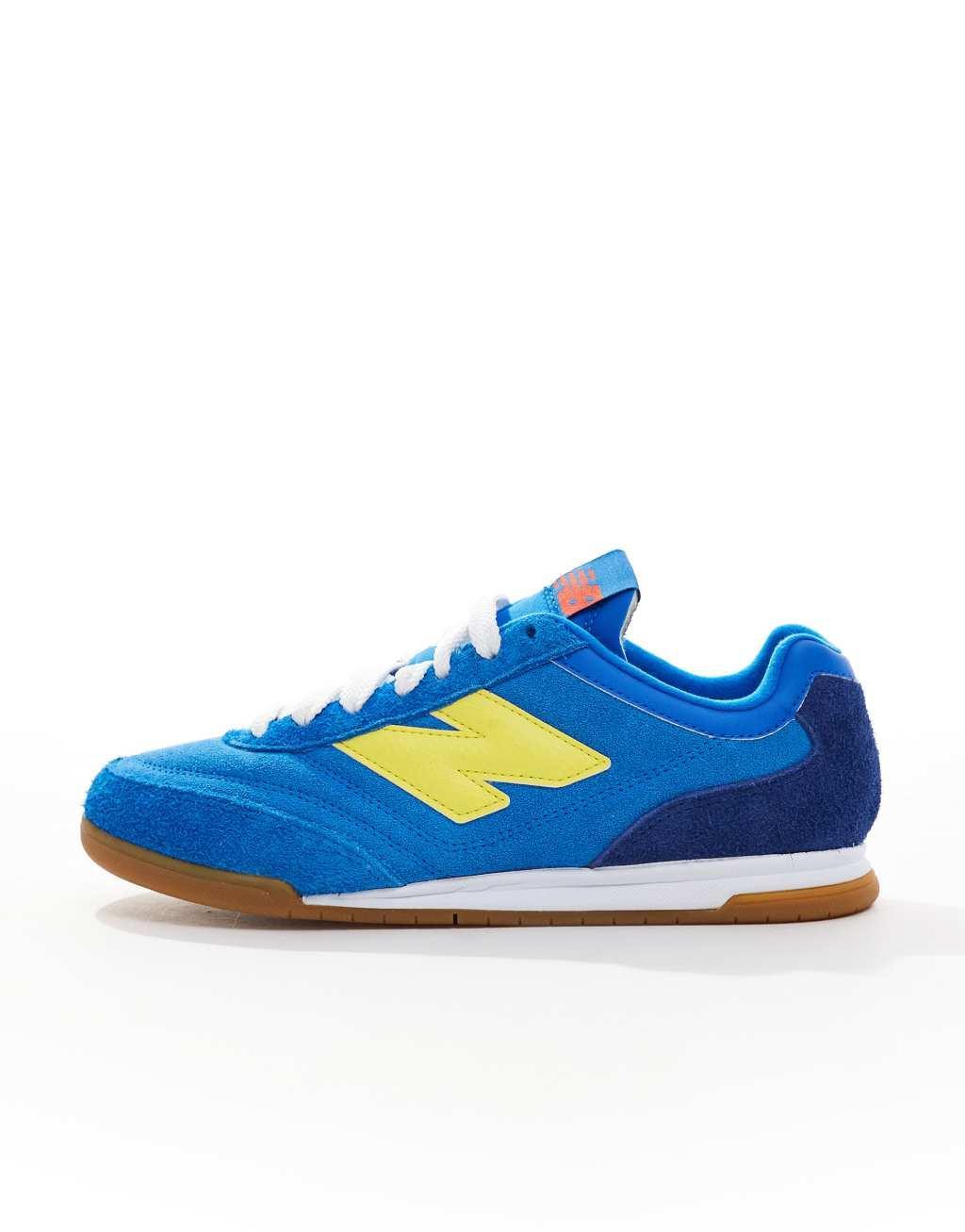 New Balance RC42 gum sole sneakers in blue and yellow Product Image