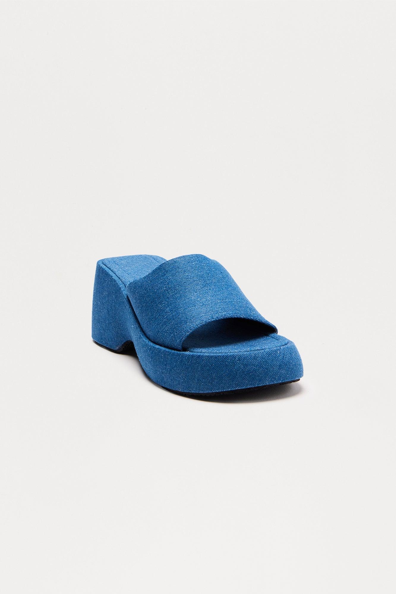 Nicolina Platform Wedges - Denim Product Image