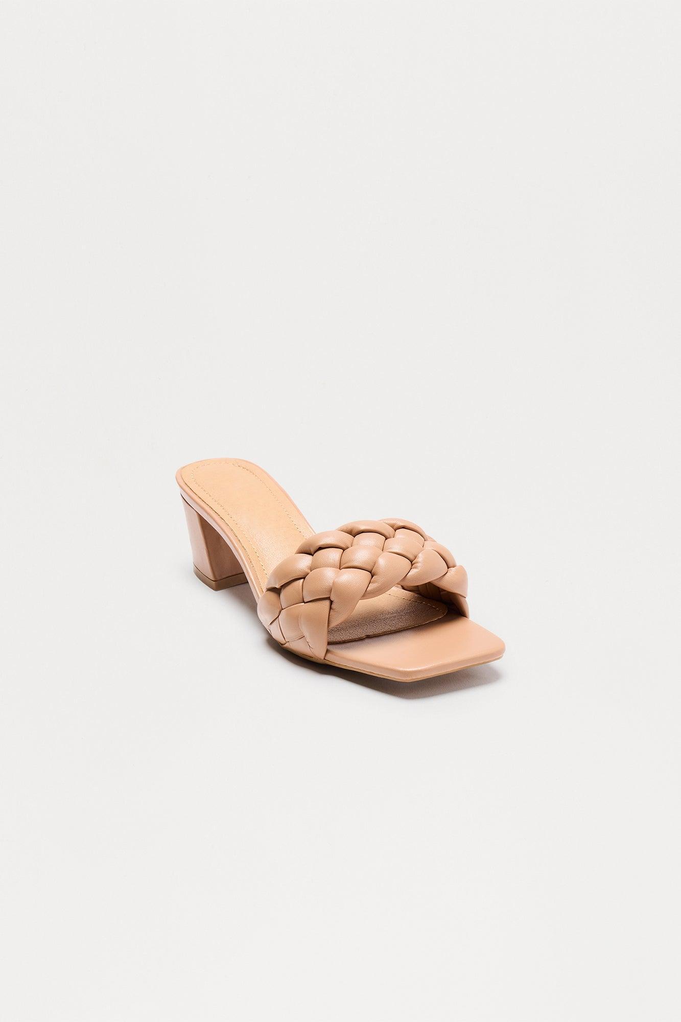 Krayson Braided Strap Mules - Beige Female Product Image