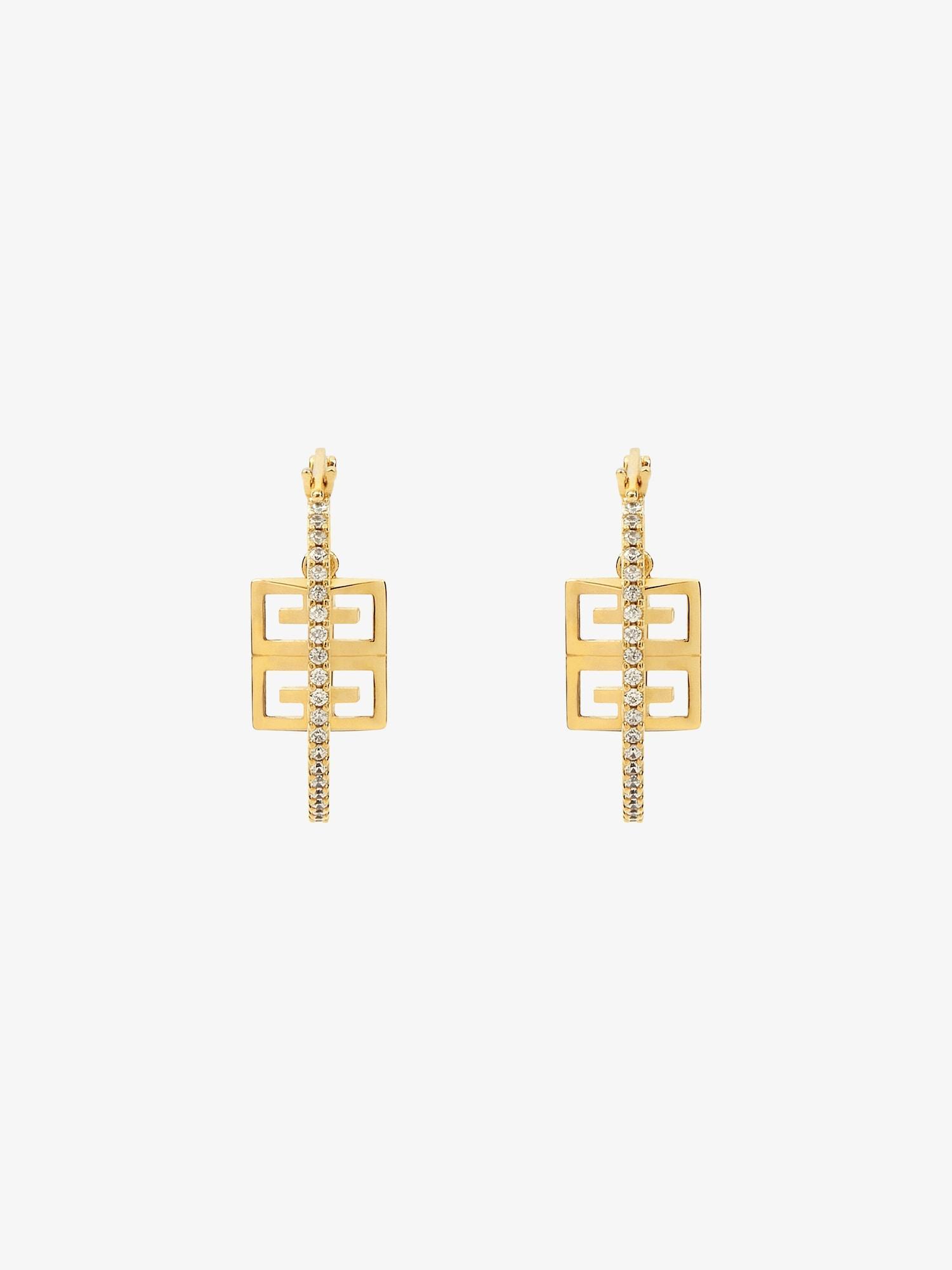 4G earrings in metal with crystals Product Image