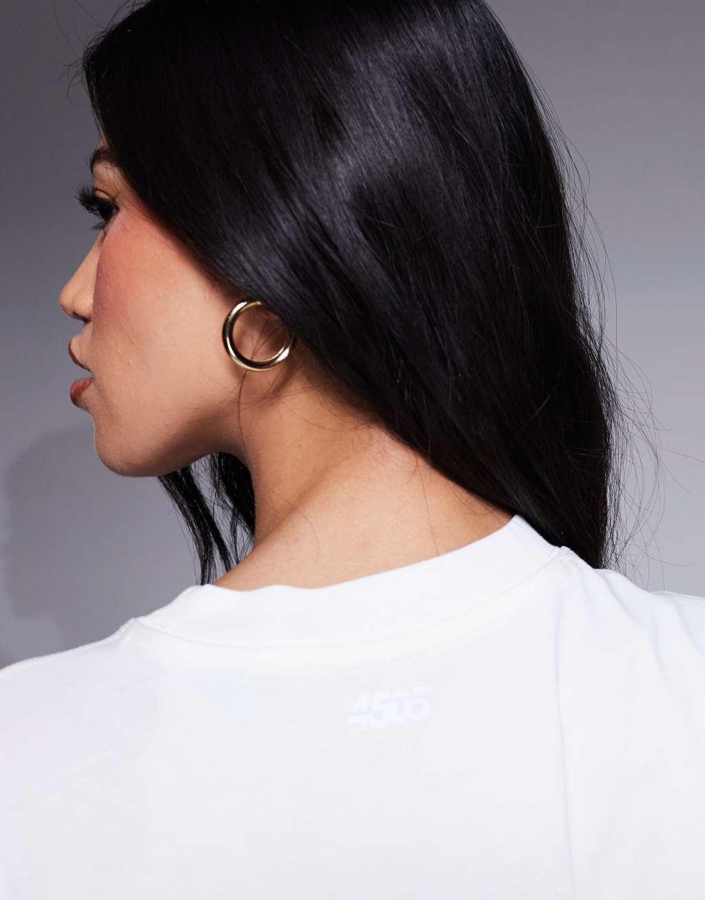 4505 Icon boxy heavyweight cotton t-shirt with quick dry finish in off white  Product Image