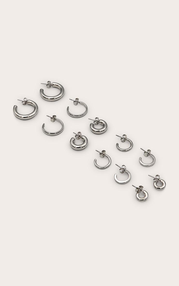 Silver Simple Hoop 6 Pack Earrings Product Image
