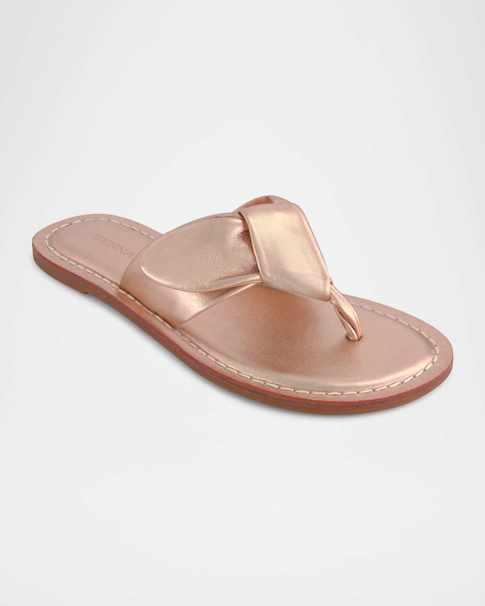 Laia Metallic Knotted Bow Thong Sandals Product Image