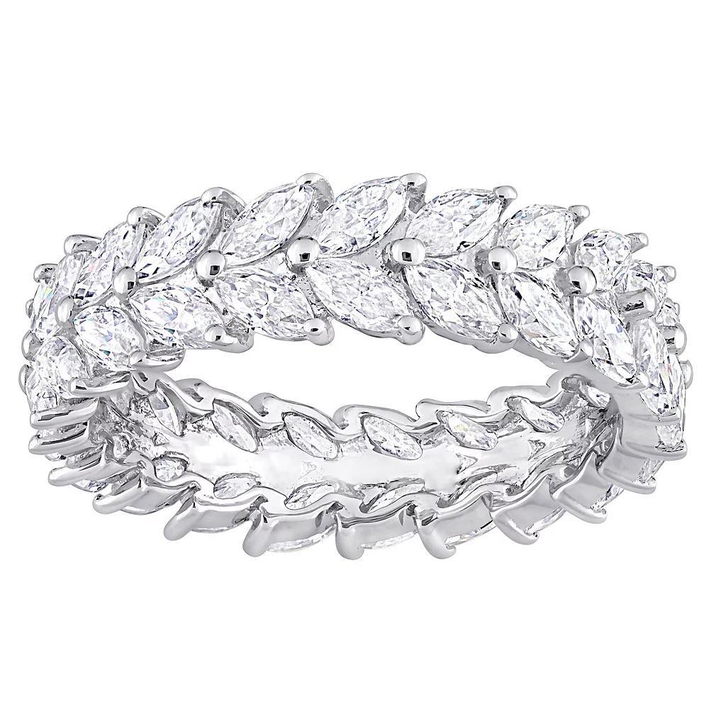 Stella Grace Sterling Silver Lab-Created Moissanite Full Eternity Band, Womens Product Image