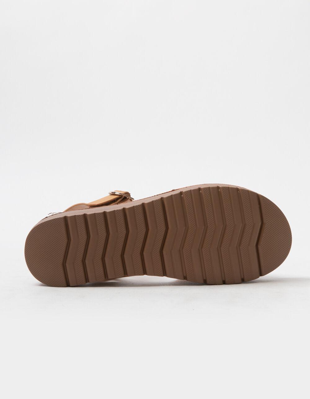 SODA Ankle Strap Womens Mini Flatform Sandals - NATURAL Product Image