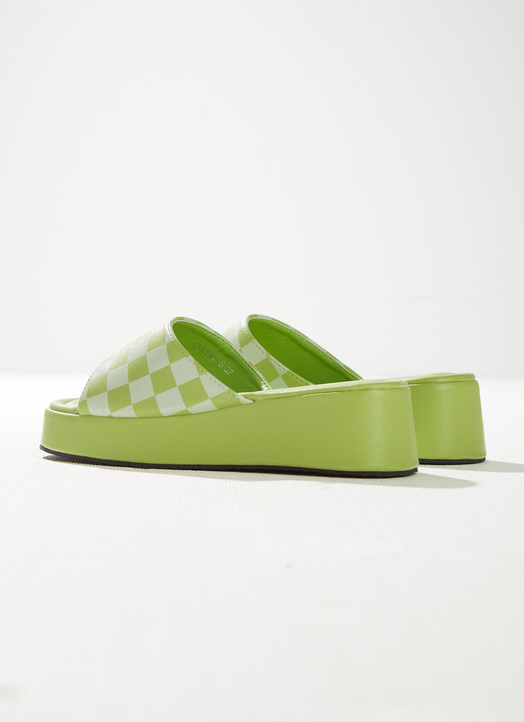 Kimora Mule - Lime Checkerboard Product Image
