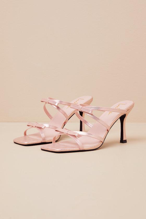 Pascaline Pink High Heel Slide Sandals Product Image