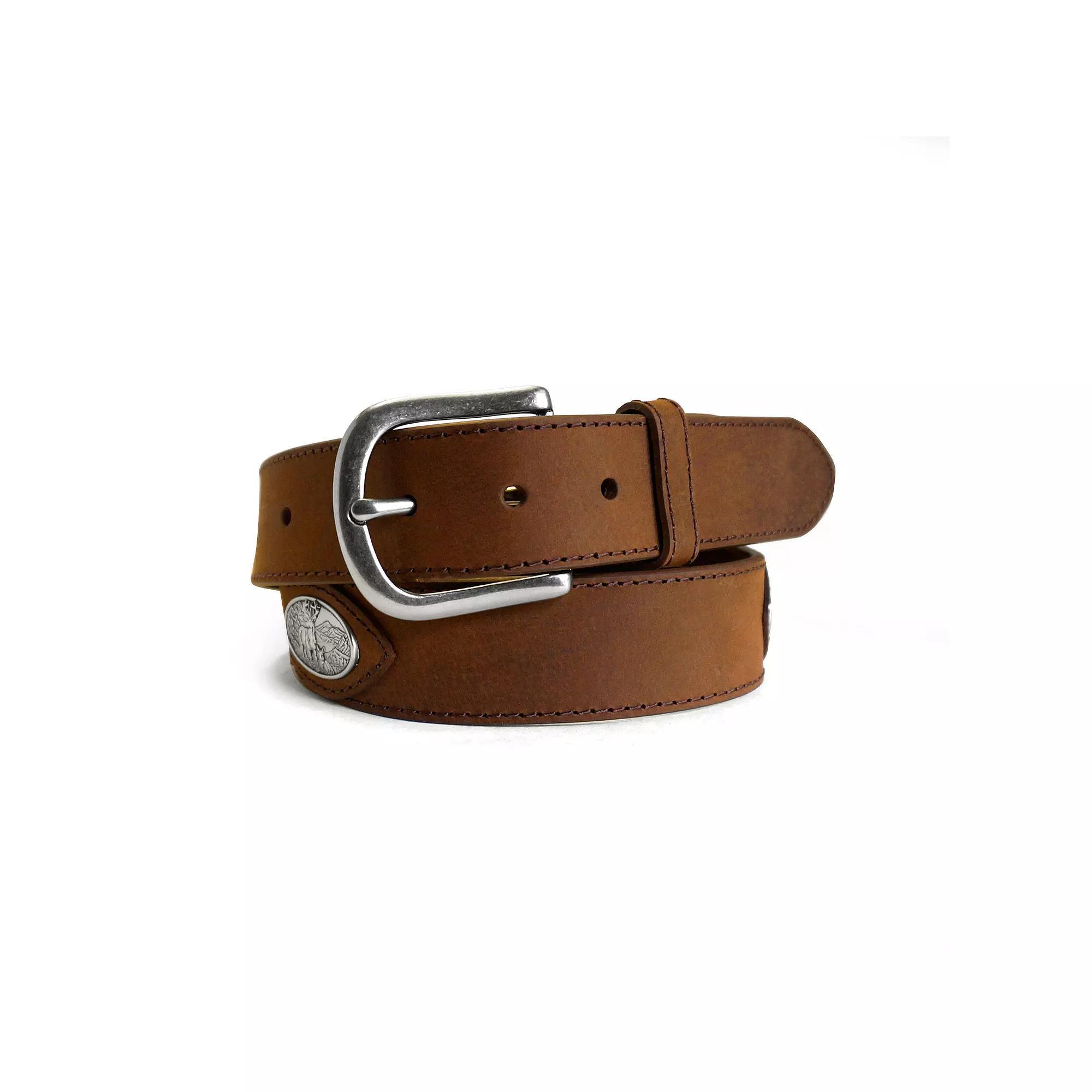 Men's Realtree Deer Conch Leather Belt, Size: 40, Brown Crazyhorse Product Image