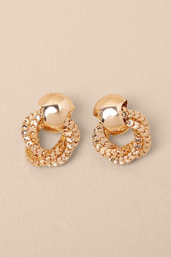 Colina Gold Chain Door Knocker Earrings Product Image