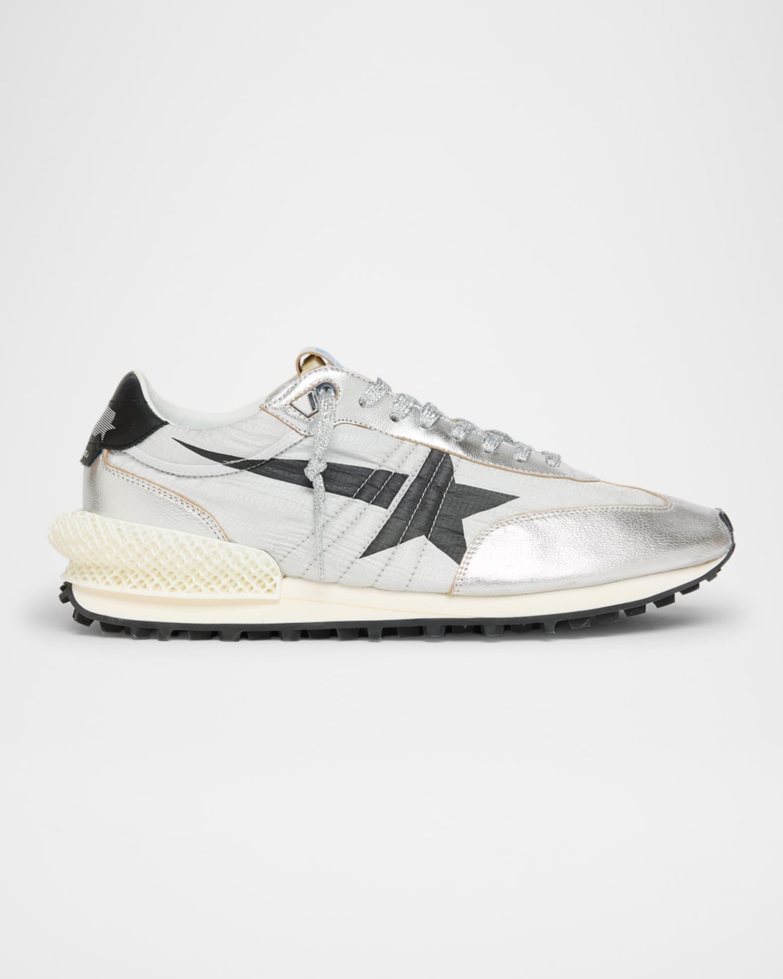 Men's Marathon Nylon and Leather Low-Top Sneakers Product Image