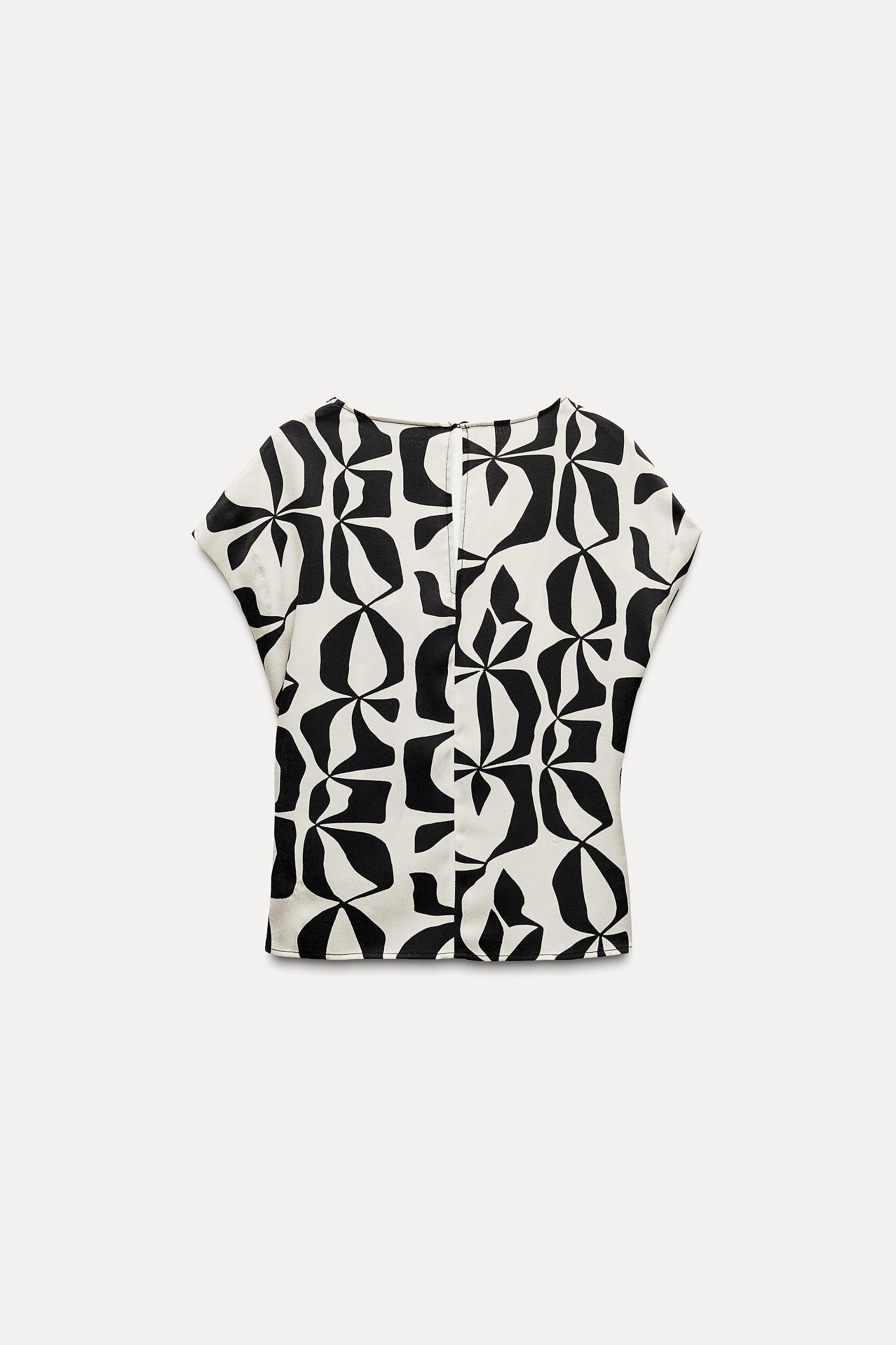 SATIN EFFECT PRINTED TOP Product Image