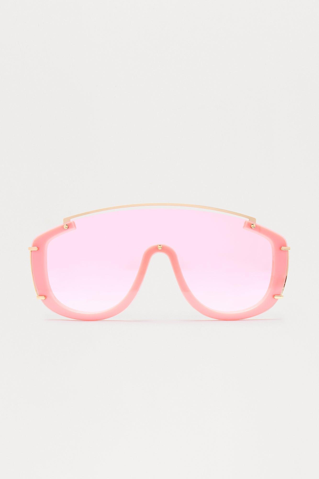 Keep Them Cute Shield Sunglasses - Pink Female Product Image