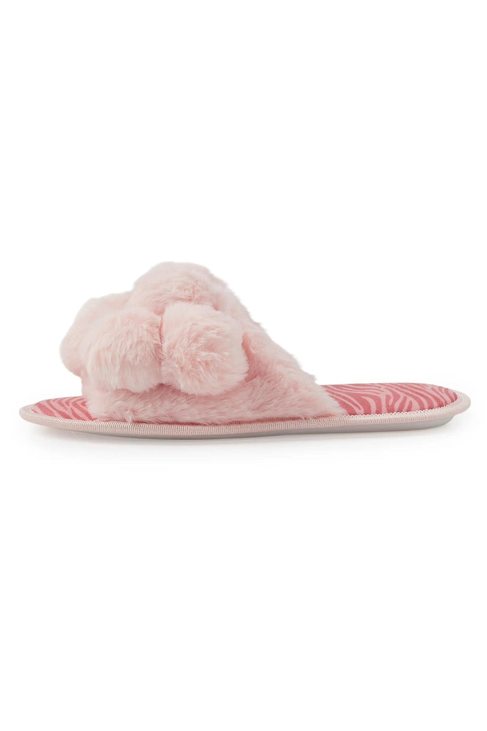 Kourtnay Pink Fur Slippers Female Product Image
