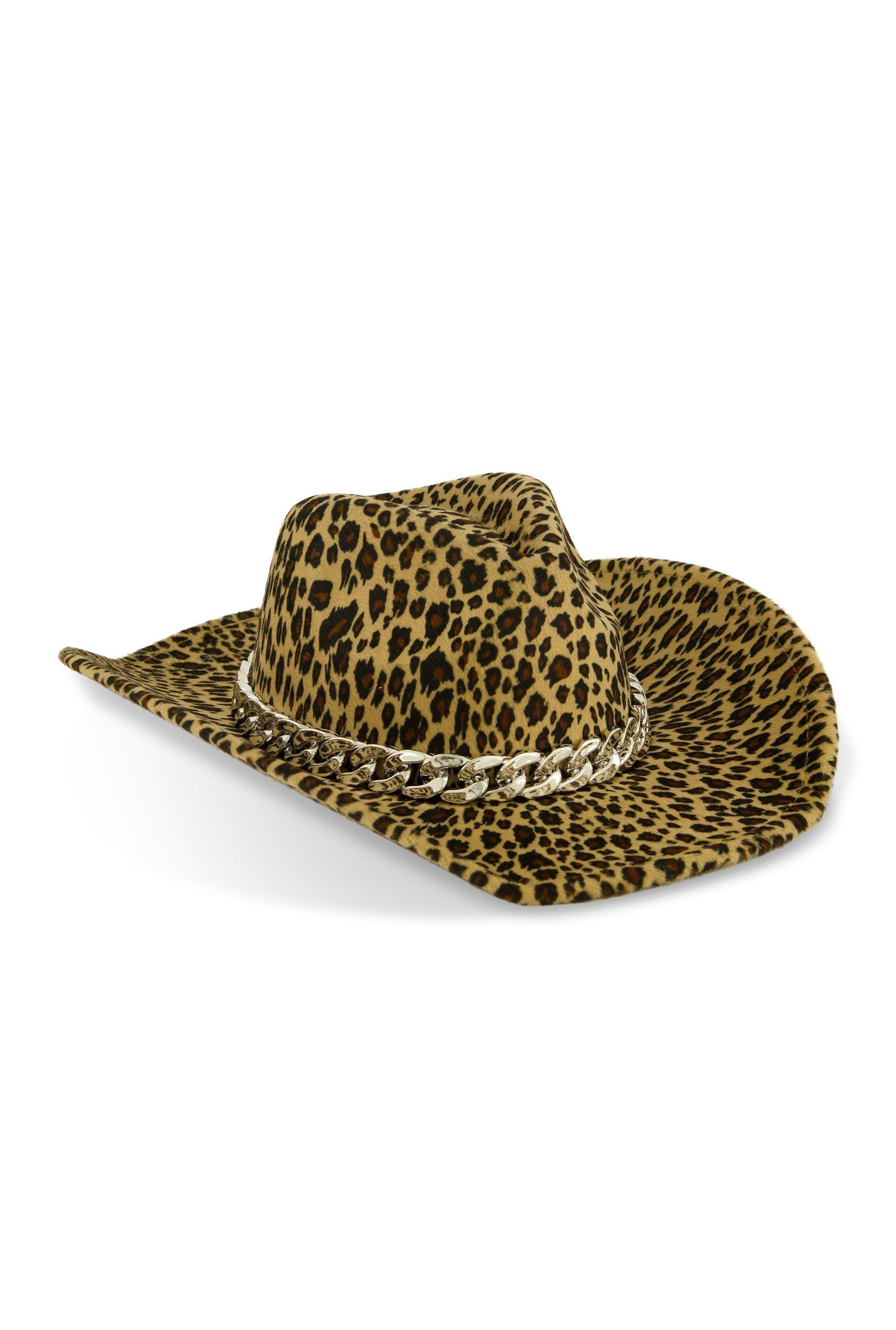 Animal Print Chain Detail Cowboy Hat Female Product Image