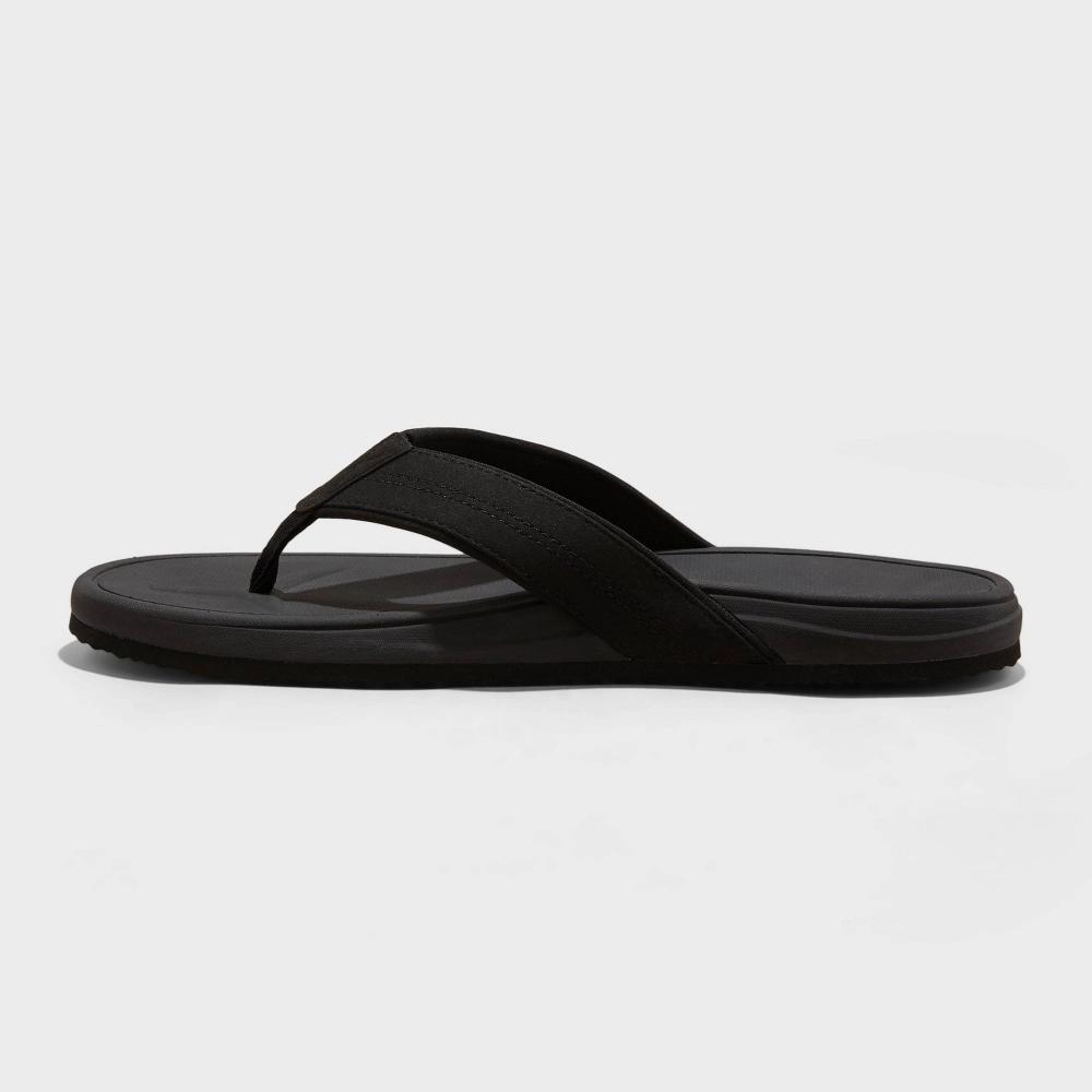 Mens Ian Comfort Flip Flop Thong Sandals - Goodfellow & Co Black XL Product Image