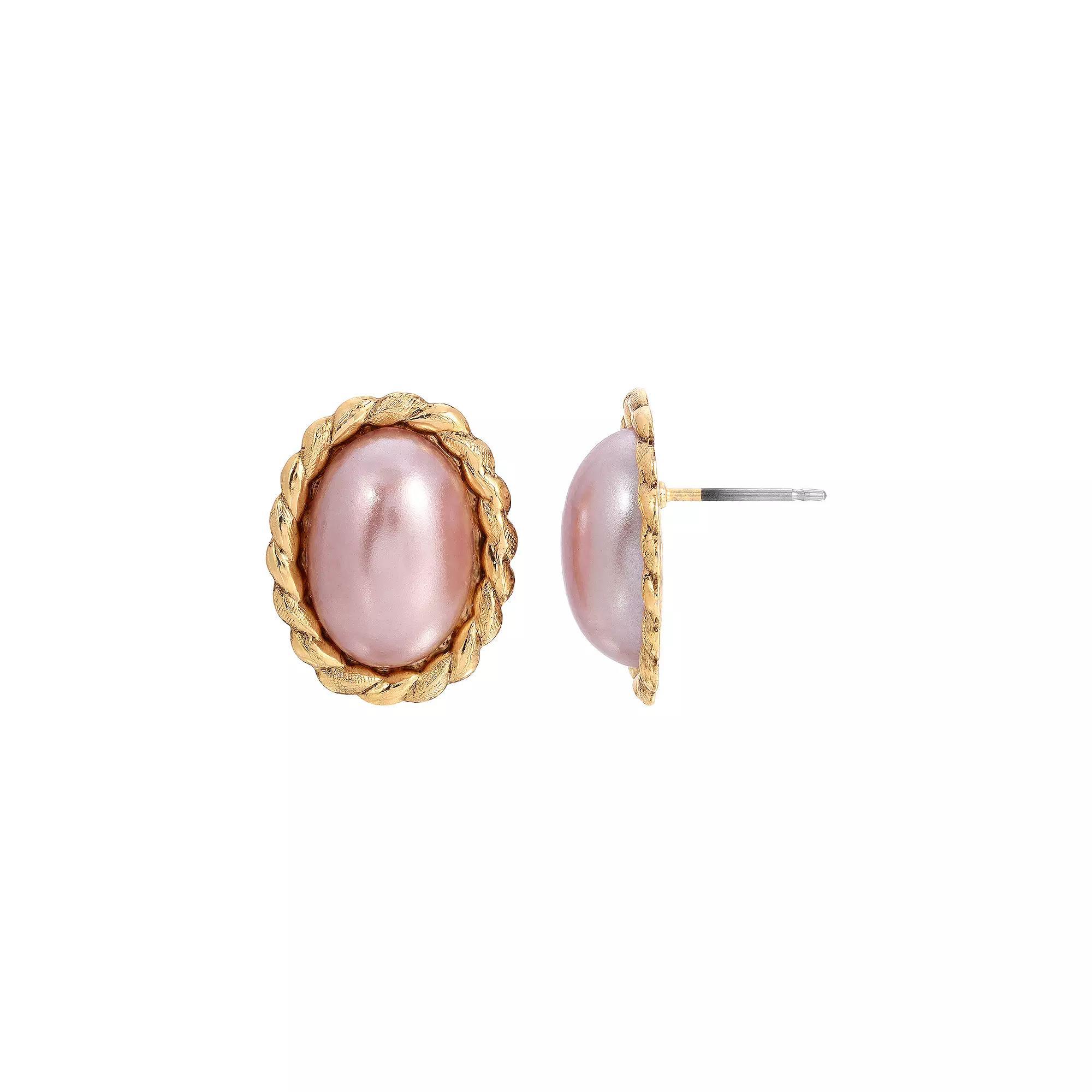 1928 Pink Pearl Earrings, Womens Product Image
