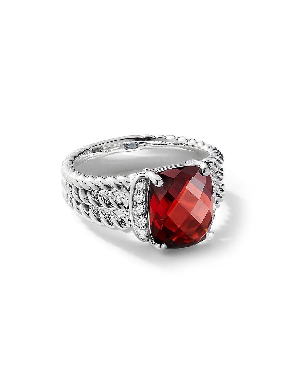 David Yurman Petite Wheaton Ring with Black Onyx and Diamonds Product Image