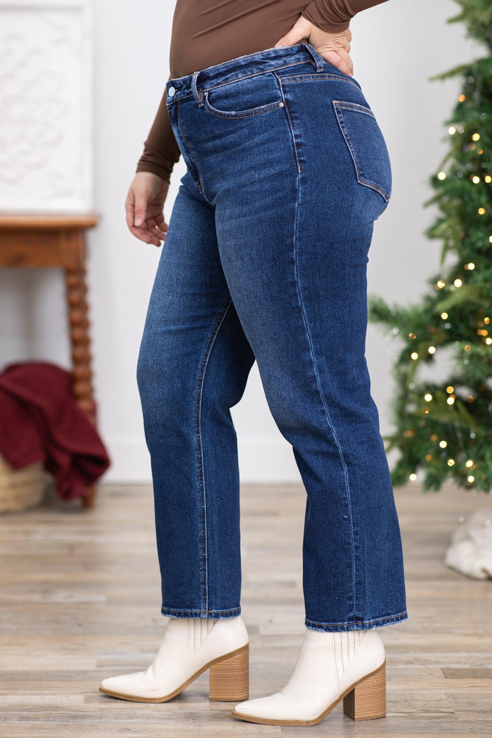 Mica High Wedge Straight Leg Jeans Product Image