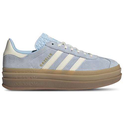 Womens adidas Gazelle Bold Athletic Shoe - Clear Sky / Cream White / Gold Metallic / Gum Product Image