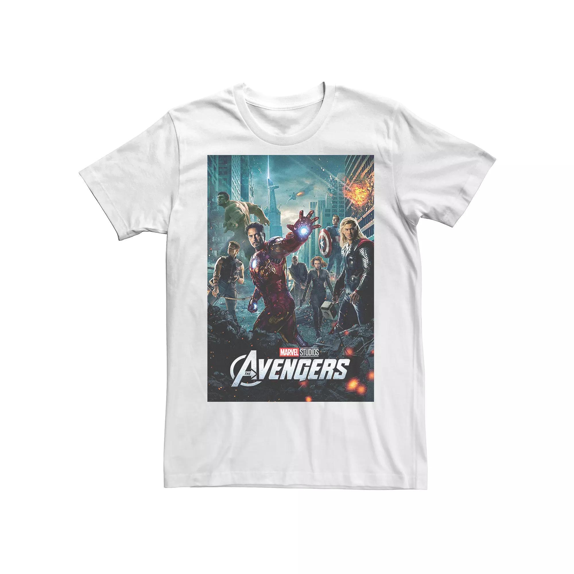 Men's Marvel Studios Avengers Movie Poster Group Shot Tee, Size: XL, White Product Image