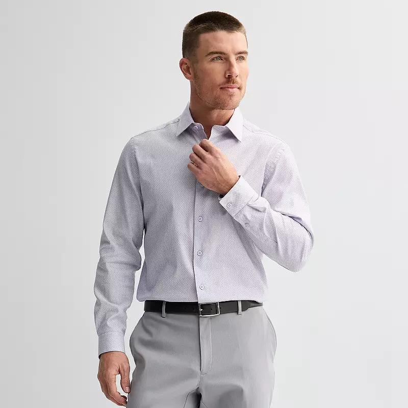 Men's Apt. 9® Premier Flex Regular-Fit Wrinkle Resistant Dress Shirt, Size: Medium-32/33, Gray Geo Dobby Product Image