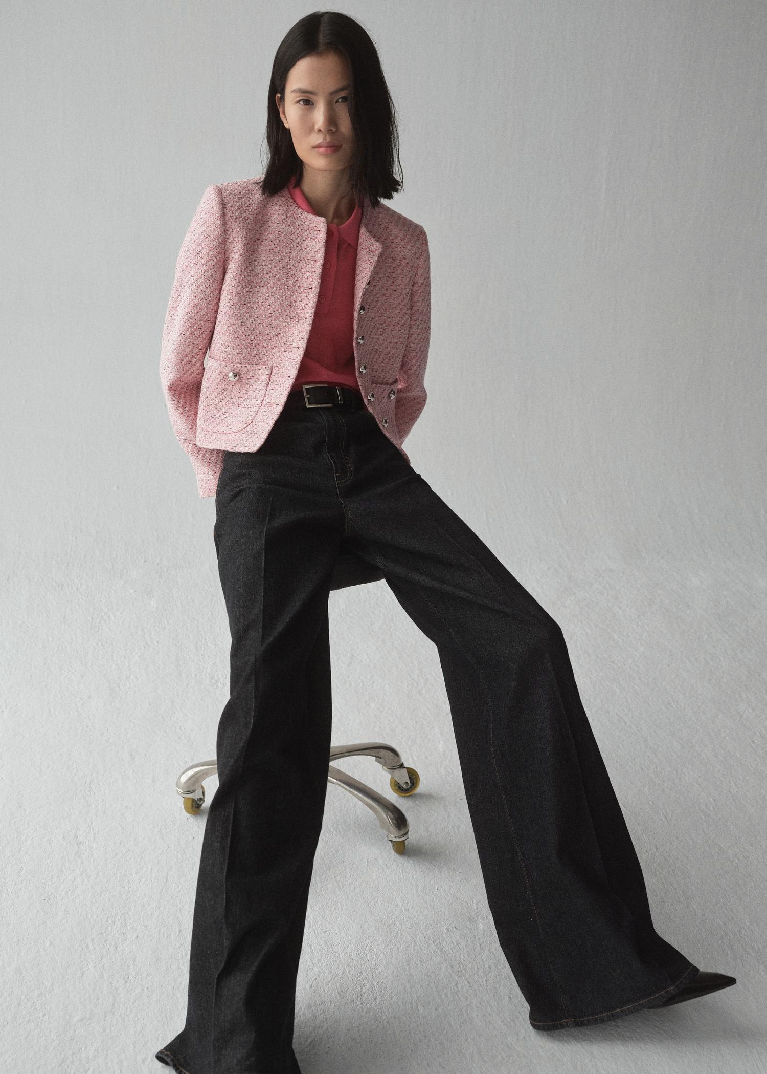 Fitted tweed jacket - Women | MANGO USA Product Image