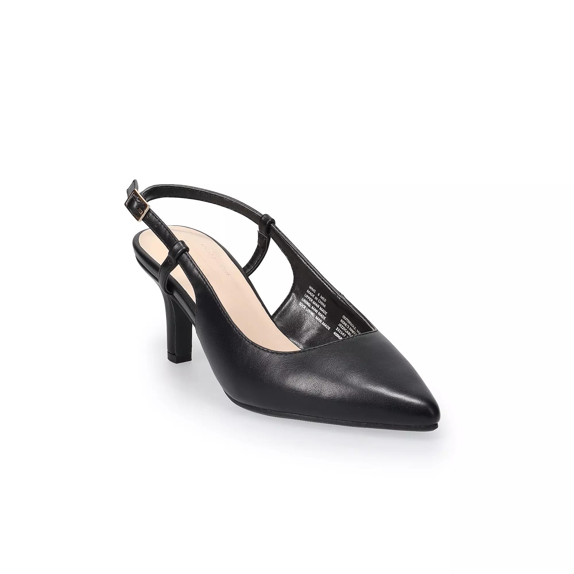Apt. 9 Mid Height Slingback Heels Womens Pointed Toe Shoes Product Image
