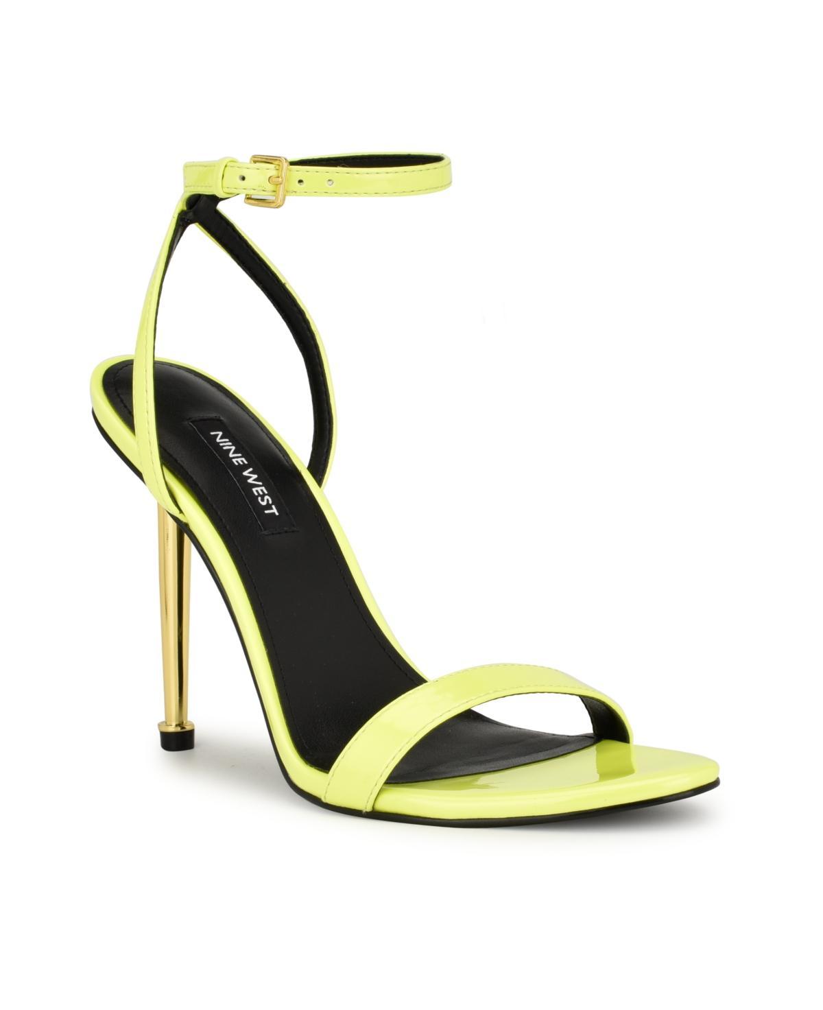 Nine West Reina Women's High Heel Dress Sandals, Size: 9, Neon Yellow Patent Product Image
