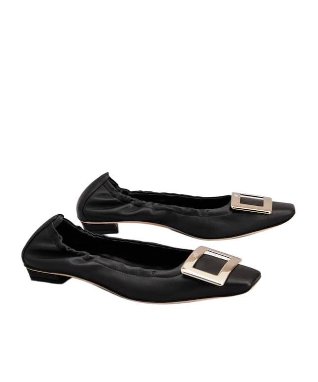 ROGER VIVIER Belle Vivier Leather Ballet Flats In Black Product Image