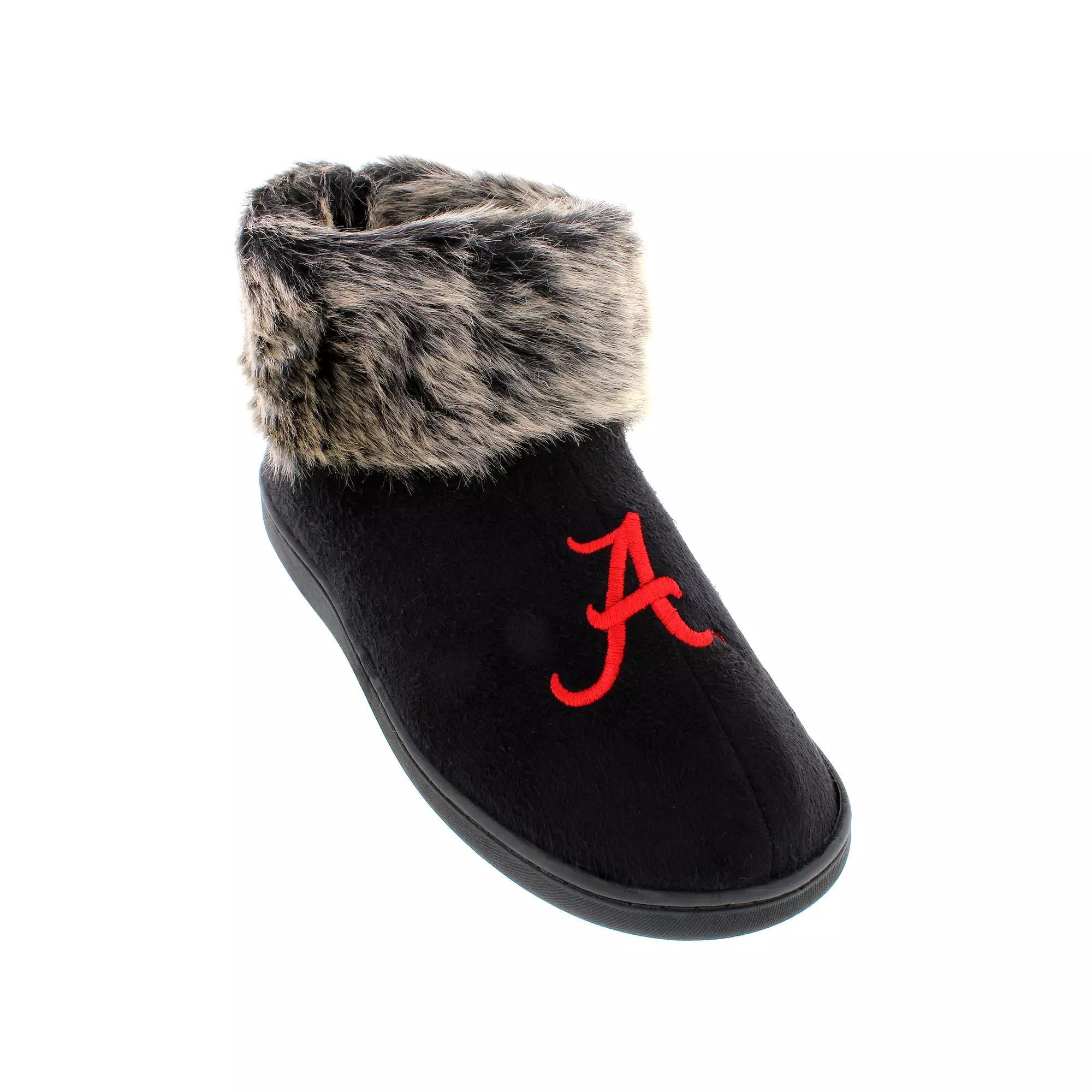 Alabama Crimson Tide Women's Faux Fur Boot Slippers, Size: XL, Black Product Image