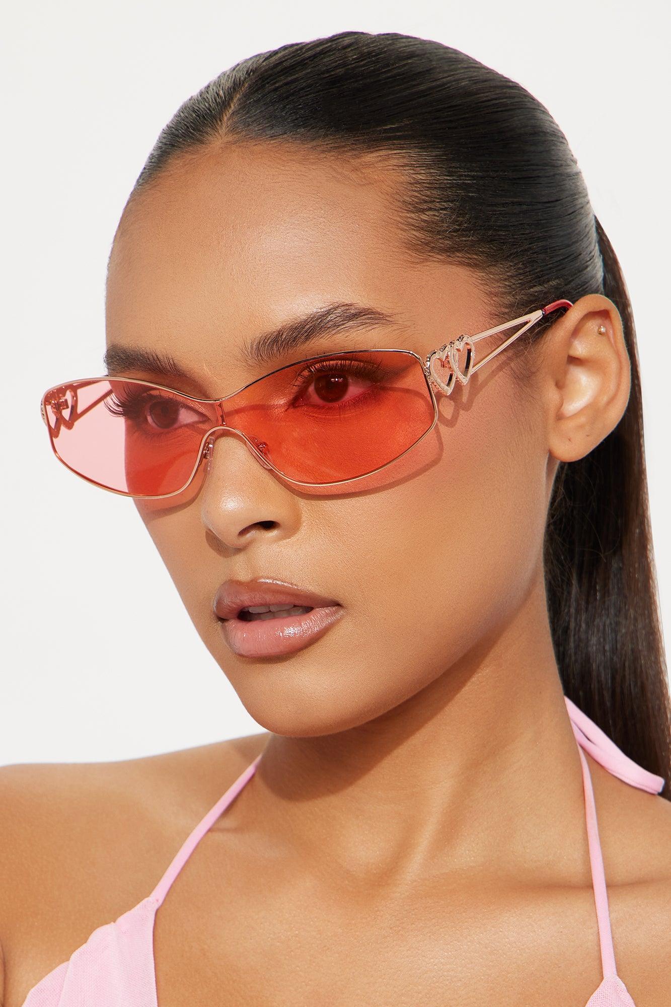 Heartbreaker Shield Sunglasses - Pink Product Image